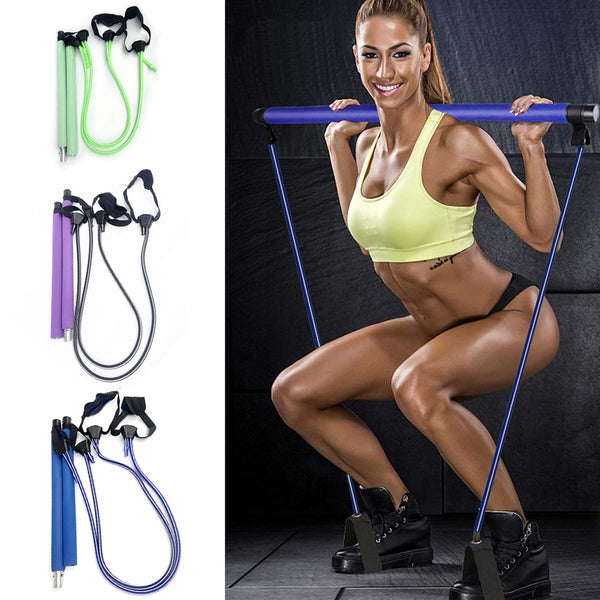 Professional Pilates Workout Stick with Resistance Band