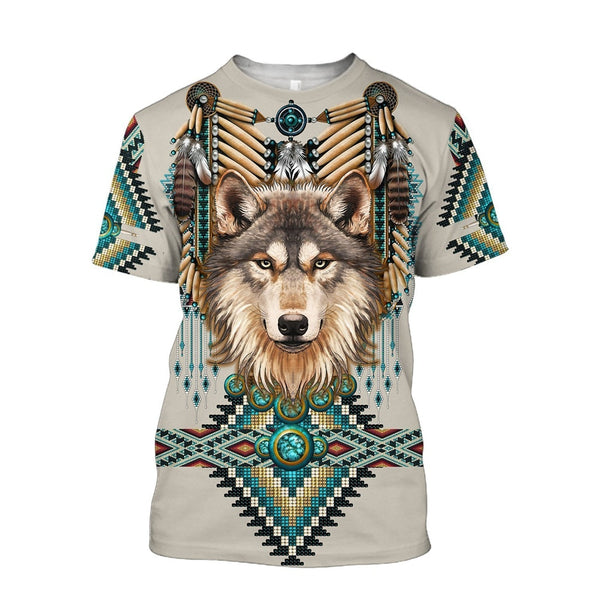 3D T-Shirts - Indians and Ferocious Wolves