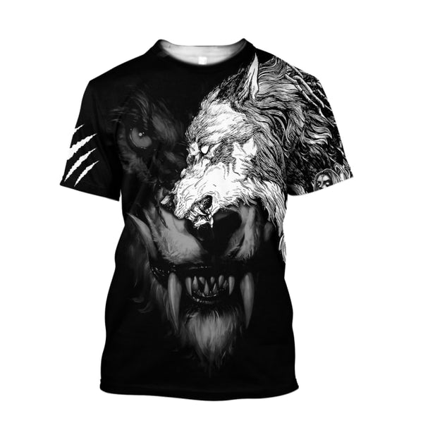 3D T-Shirts - Indians and Ferocious Wolves