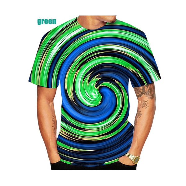 Mens and Womens 3D Print T-Shirt Vertigo Hypnotic Illusion Art
