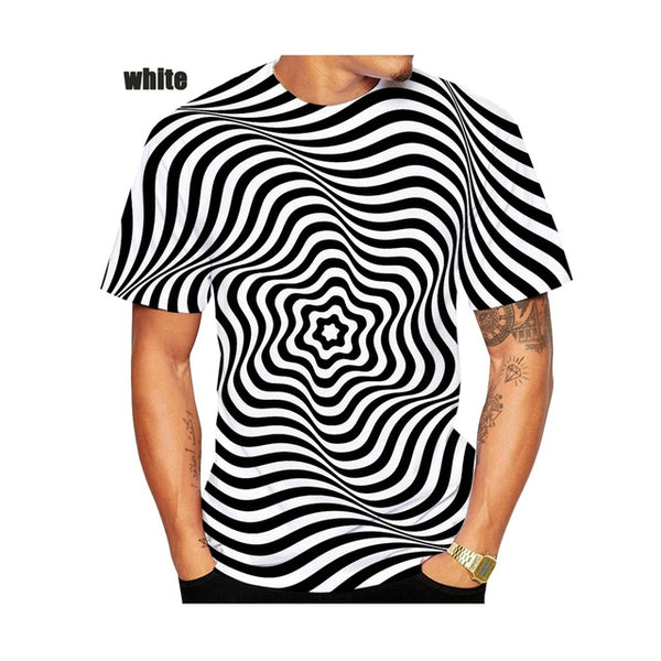 Mens and Womens 3D Print T-Shirt Vertigo Hypnotic Illusion Art