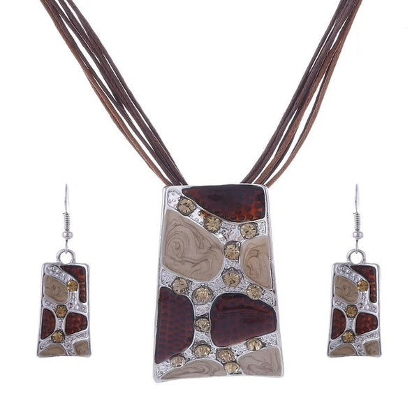 Womens ZOSHI Fashion African Jewelry Set Leather Chain