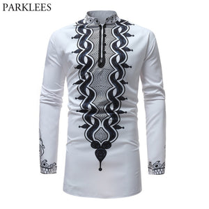 Mens Tribal Dashiki Dress Shirt - Mandarin Collar  1599