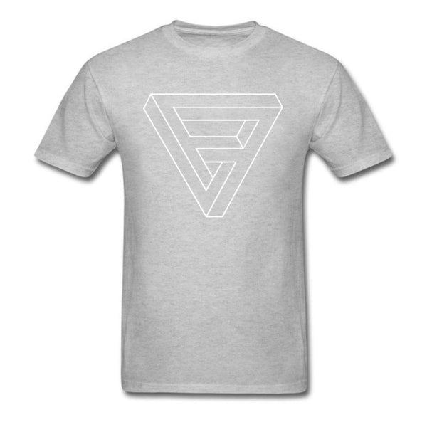 Mens Optical Illusion Impossible Penrose Triangle T-Shirt
