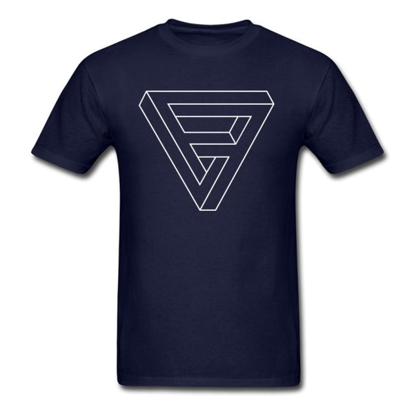 Mens Optical Illusion Impossible Penrose Triangle T-Shirt